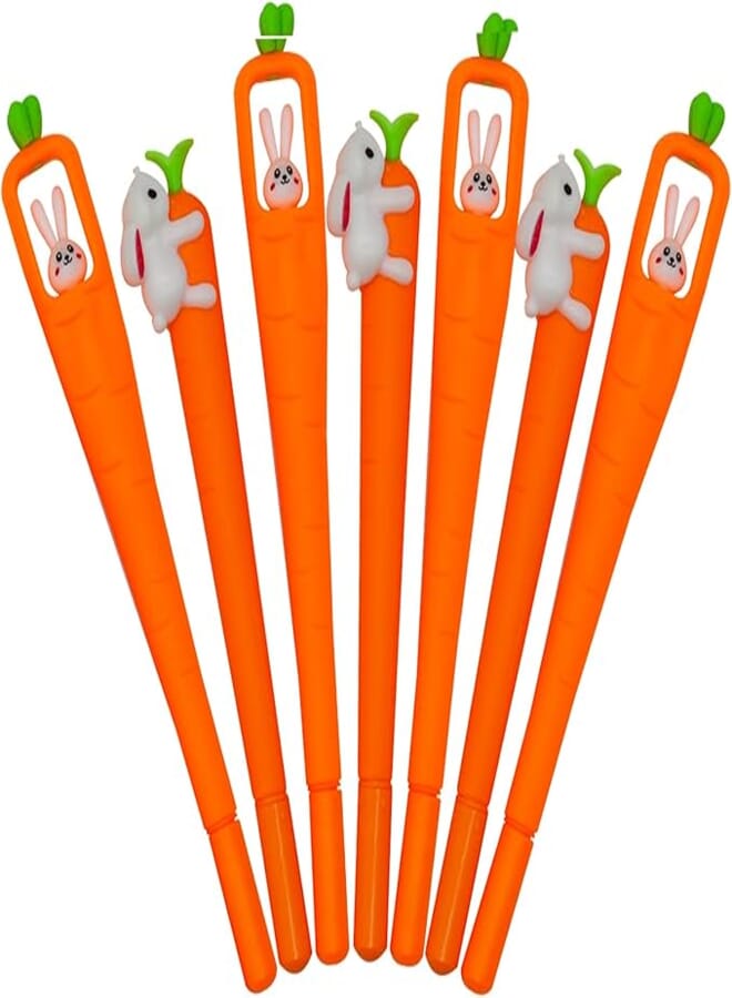 Maydahui 22 Pcs Cute Bunny Rabbit Carrot Gel Pens Comfortable Grip Carrot Writing Pens Black Ink For Teenages Students Coworkers Shcool Stationery Easter Party Desk Decoration